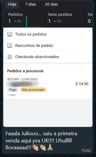 Primeira venda para o Reino Unido